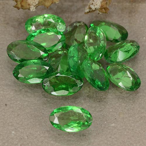 Pedras preciosas de granada tsavorita verde natural de 2,96 ct, corte oval, VS