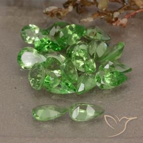 Pedras preciosas de granada tsavorita verde natural de 4,77 ct, formato de pêra, VS