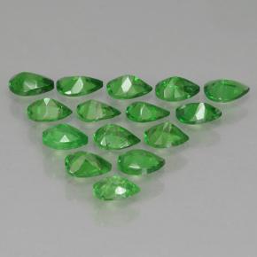 Pedras preciosas de Granada Tsavorita Verde médio natural de 2.29 ct, Formato de pêra, VS