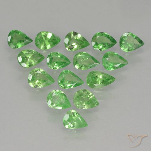 2.49ctw Natural verde vivo Granada Tsavorita, Formato de pêra, VS