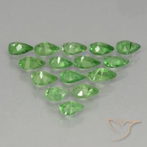 Pedras preciosas de Granada Tsavorita verde vivo natural de 2.49 ct, Formato de pêra, VS
