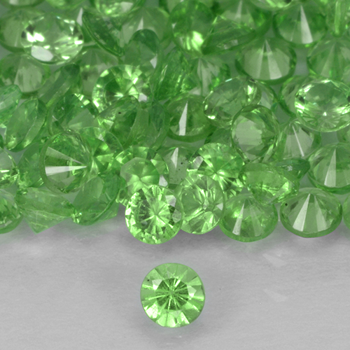 Granada Tsavorita verde vivo Natural 0.06ct, Redondo, VS
