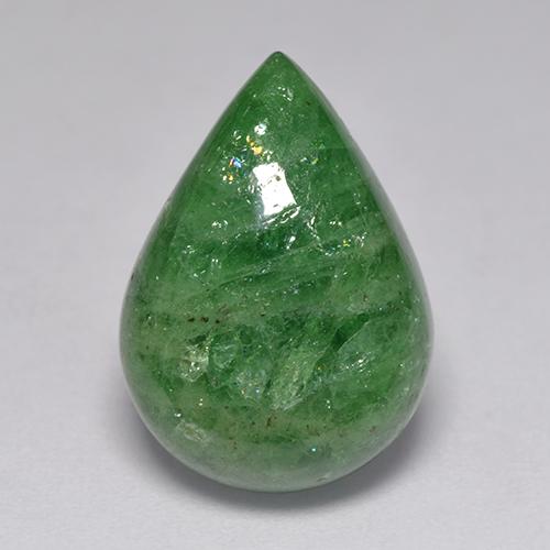 Granada tsavorita verde natural 12,26ct, formato de pêra, translúcido