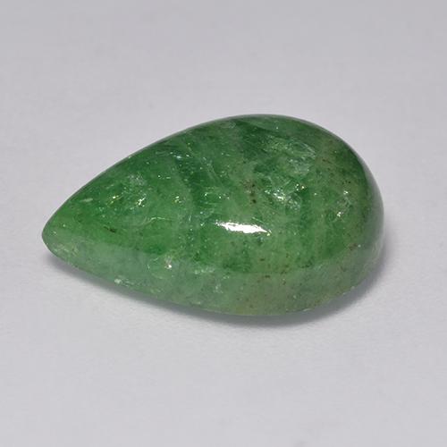 Granada tsavorita verde natural 12,26ct, formato de pêra, translúcido