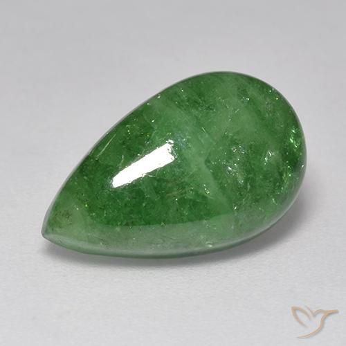 Granada Tsavorita Verde médio Natural 7.32ct, Formato de pêra, Translúcido