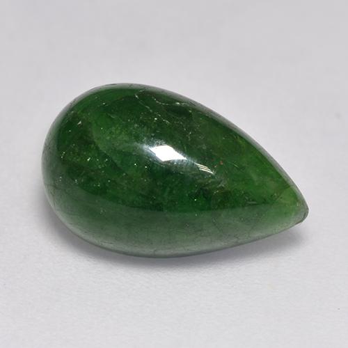 Granada tsavorita verde natural 5,35ct, formato de pêra, translúcido