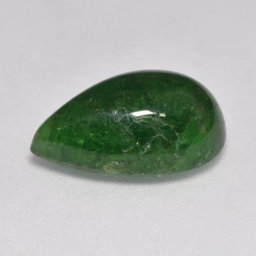 Granada tsavorita verde natural 5,35ct, formato de pêra, translúcido