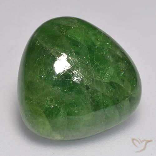Granada Tsavorita Verde médio-escuro Natural 15.24ct, Trilhão, Translúcido
