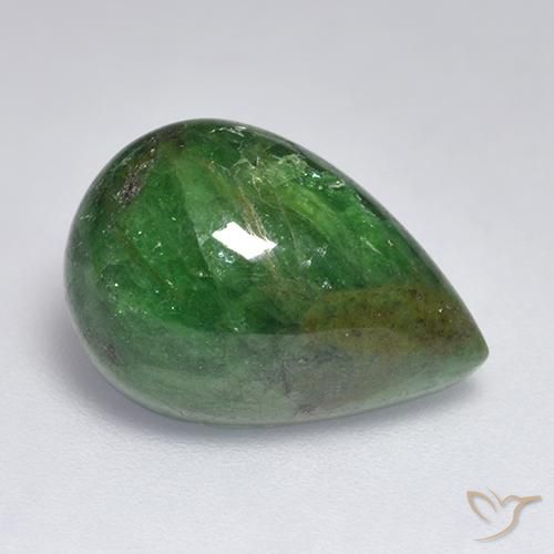 Granada Tsavorita Verde floresta Natural 8.71ct, Formato de pêra, Opaco