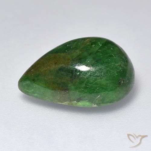 Granada Tsavorita Verde floresta Natural 8.71ct, Formato de pêra, Opaco