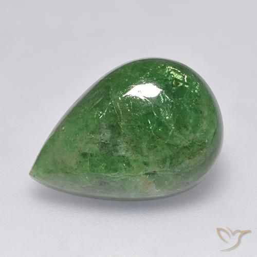 Granada Tsavorita Verde cromado Natural 10.68ct, Formato de pêra, Translúcido