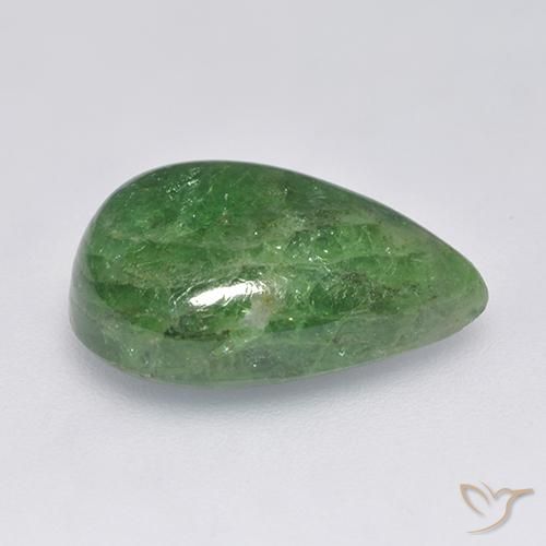 Granada Tsavorita Verde cromado Natural 10.68ct, Formato de pêra, Translúcido