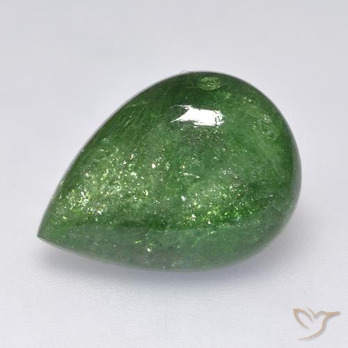 Granada Tsavorita Verde médio Natural 10.24ct, Formato de pêra, Translúcido