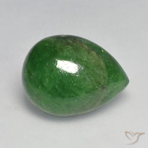 Granada Tsavorita Verde floresta Natural 6.73ct, Formato de pêra, Translúcido