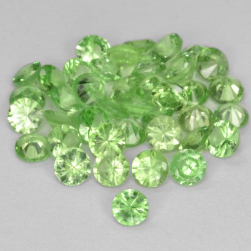 Pedras preciosas de granada tsavorita verde natural de 1,78 ct, corte redondo, VS