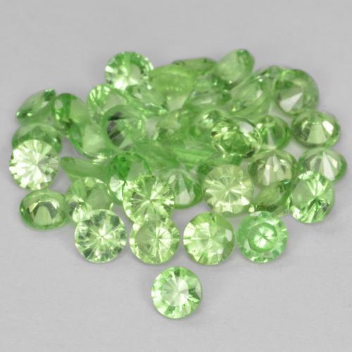 Pedras preciosas de granada tsavorita verde natural de 1,78 ct, corte redondo, VS