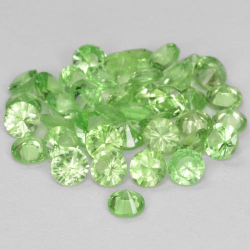 Pedras preciosas de granada tsavorita verde natural de 1,78 ct, corte redondo, VS
