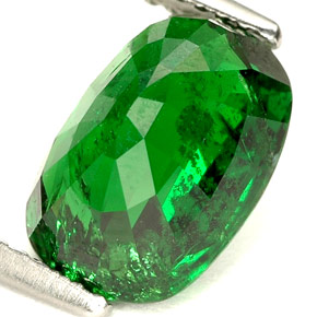 Granada tsavorita verde natural 3,97ct, corte oval, SI
