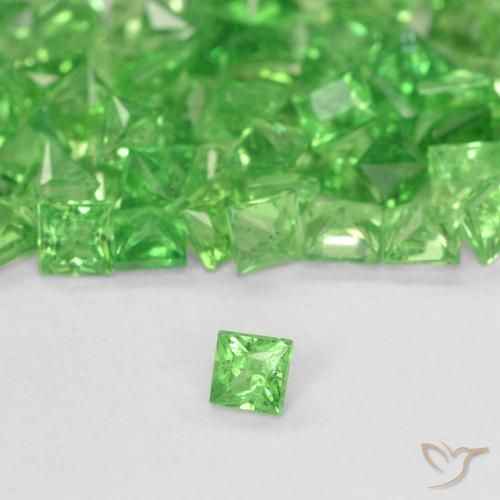 0.07ct Natural verde vivo Granada Tsavorita, Quadrado, SI