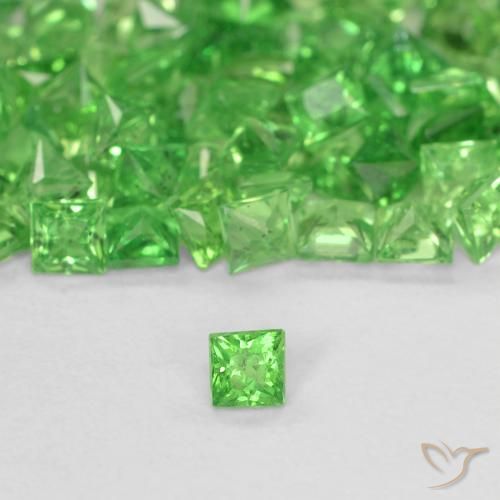 Granada Tsavorita verde vivo Natural 0.07ct, Quadrado, SI