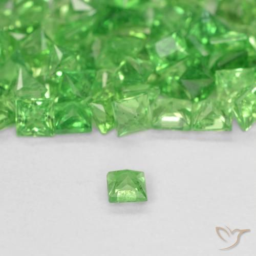 Granada Tsavorita verde vivo Natural 0.07ct, Quadrado, SI
