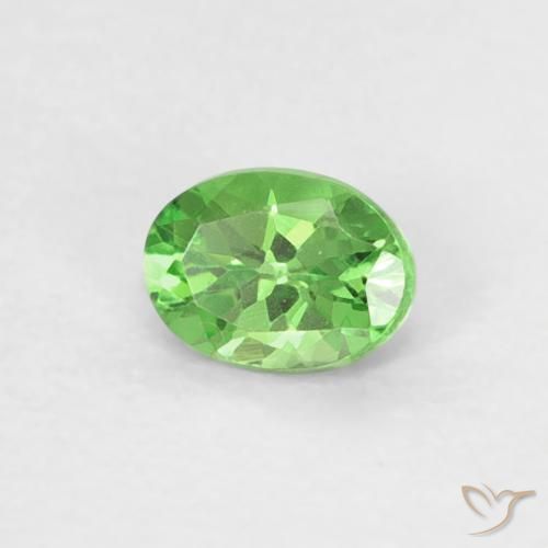 Granada Tsavorita verde vivo Natural 0.22ct, oval, VVS