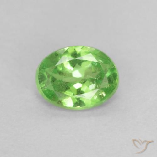 Granada tsavorita verde natural 0,20ct, corte oval, VS