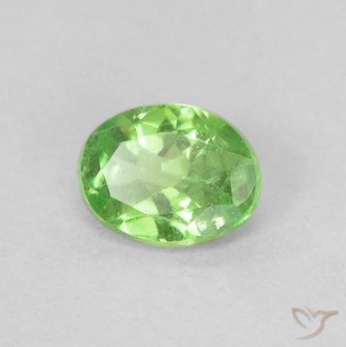 Granada tsavorita verde natural 0,20ct, corte oval, VS