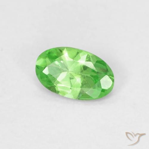 Granada Tsavorita verde vivo Natural 0.23ct, oval, VVS-VS