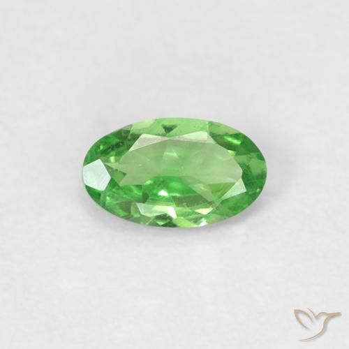 0.22ct Natural verde vivo Granada Tsavorita, oval, VVS-VS