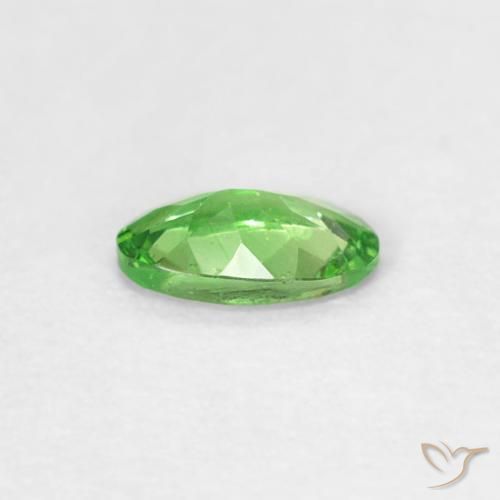 Granada Tsavorita verde vivo Natural 0.22ct, oval, VVS-VS