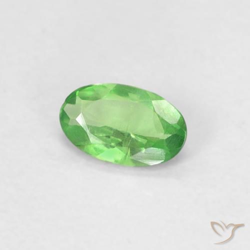 Granada Tsavorita verde vivo Natural 0.26ct, oval, VVS-VS