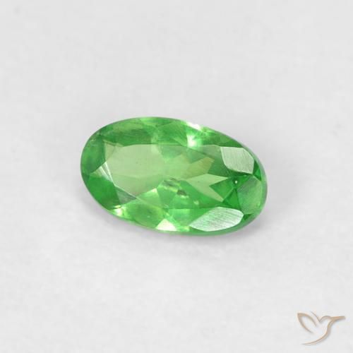 Granada Tsavorita verde vivo Natural 0.26ct, oval, VVS-VS