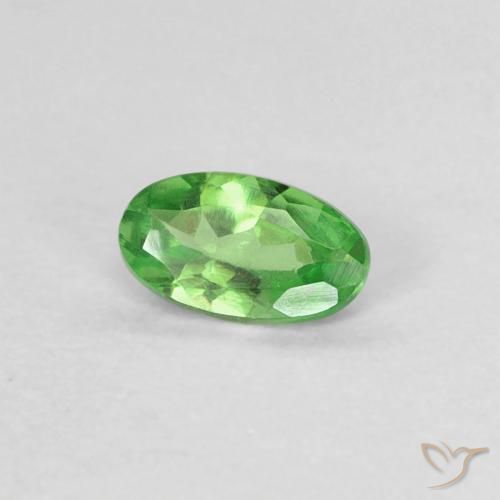 Granada Tsavorita verde vivo Natural 0.22ct, oval, VVS