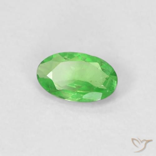 Granada Tsavorita verde vivo Natural 0.27ct, oval, VVS