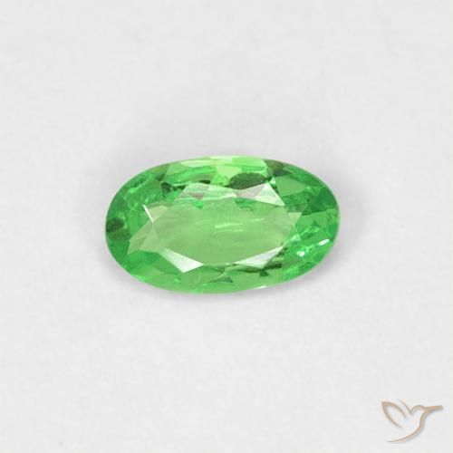 Granada tsavorita verde natural 0,20ct, corte oval, VVS