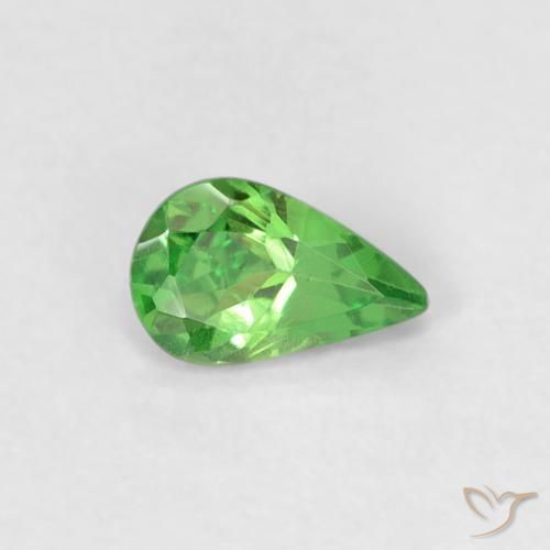 Granada Tsavorita verde vivo Natural 0.26ct, Formato de pêra, VS