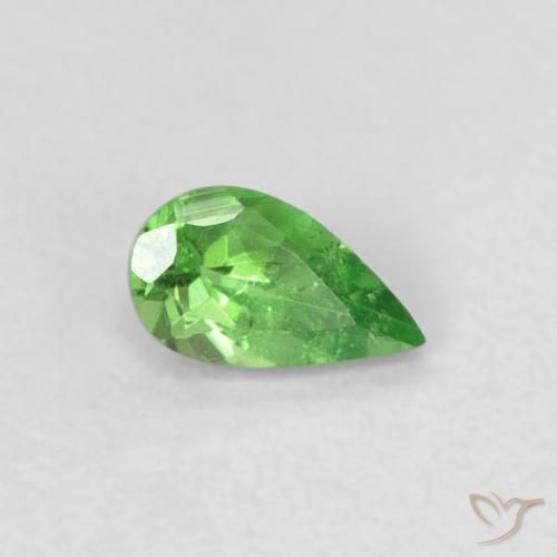 Granada Tsavorita verde vivo Natural 0.24ct, Formato de pêra, VS
