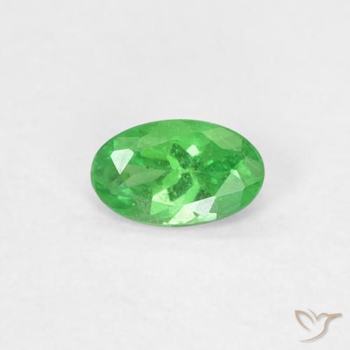 Granada Tsavorita verde vivo Natural 0.23ct, Corte Oval, VS