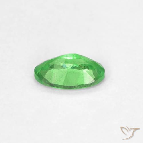 Granada Tsavorita verde vivo Natural 0.23ct, Corte Oval, VS