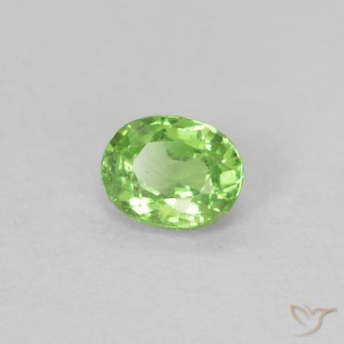 Granada Tsavorita verde vivo Natural 0.22ct, oval, VS