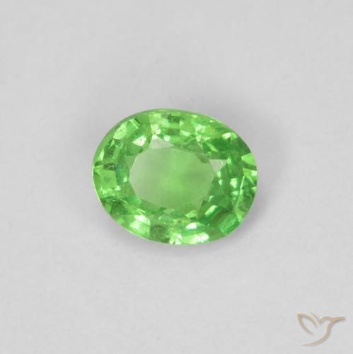Granada Tsavorita verde vivo Natural 0.28ct, oval, VS