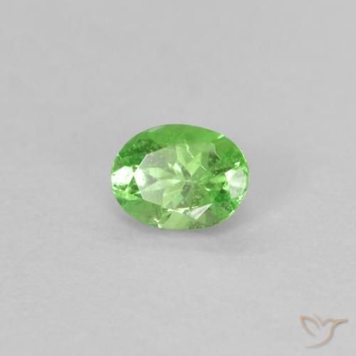 Granada Tsavorita verde vivo Natural 0.18ct, oval, VS