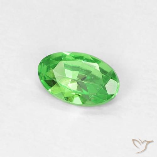 Granada tsavorita verde natural 0,22ct, corte oval, VVS