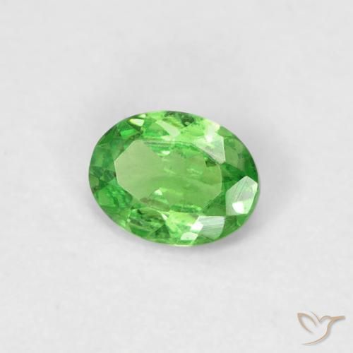 Granada Tsavorita verde vivo Natural 0.23ct, oval, VS