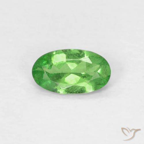 Granada tsavorita verde natural 0,22ct, corte oval, VS