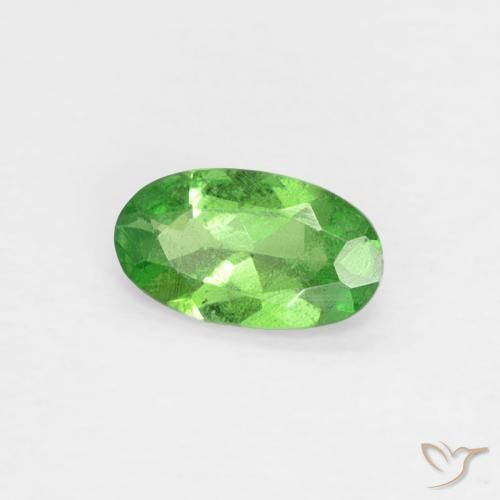 Granada tsavorita verde natural 0,22ct, corte oval, VS