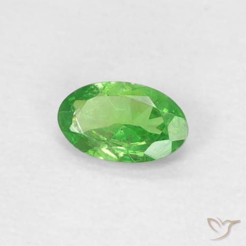 Granada tsavorita verde vivo natural 0,24ct, corte oval, VS