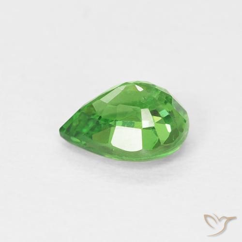 Granada Tsavorita verde elétrico Natural 0.79ct, Formato de pêra, VS