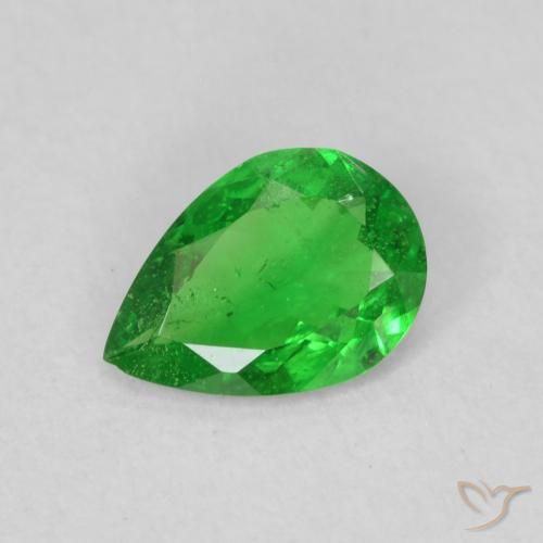 Granada Tsavorita Verde médio Natural 0.53ct, Formato de pêra, SI